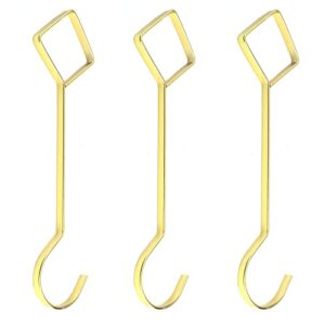 chinflly 3 pcs long hanging hooks,9.84 inch / 250 mm length -shaped door hanger hook,metal hanger hooks uses for garden,bathroom,closet,kitchen ect.gold