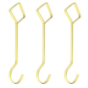 Chinflly 3 PCS Long Hanging Hooks,9.84 Inch / 250 mm Length -Shaped Door Hanger Hook,Metal Hanger Hooks Uses for Garden,Bathroom,Closet,Kitchen ect.Gold