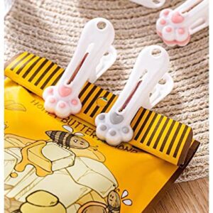 Clothespins Plastic Clothes Pins Heavy Duty Outdoor for Hanging Clothes, Traceless Clothes Pegs, chip Clips, Plastic Sealing Clip, Snack Bags Clips with Cute Cat Claw Pattern