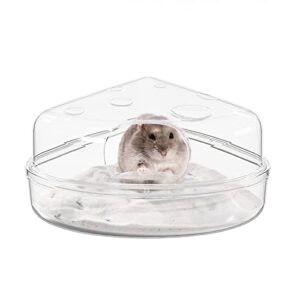 bucatstate hamster sand bath box - transparent critter's litter box sand bath shower room & digging container heighten version for guinea pig mice gerbils or other small pets (small, transparent)