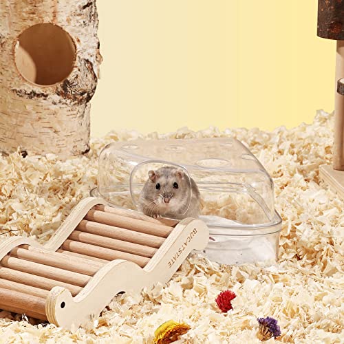 BUCATSTATE Hamster Sand Bath Box - Transparent Critter's Litter Box Sand Bath Shower Room & Digging Container Heighten Version for Guinea Pig Mice Gerbils or Other Small Pets (Small, Transparent)