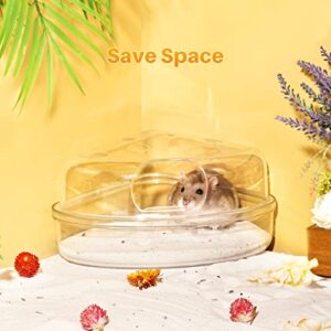 BUCATSTATE Hamster Sand Bath Box - Transparent Critter's Litter Box Sand Bath Shower Room & Digging Container Heighten Version for Guinea Pig Mice Gerbils or Other Small Pets (Small, Transparent)