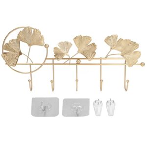 wall hooks, european style ginkgo biloba leaf self adhesive hats hooks, metal wall mounted hanging coat rack for bathroom kitchen