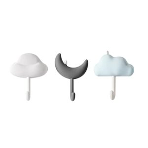 dhdestined fateful 3 pcs adhesive silicone stick on hooks, multi-purpose damage free hanging hooks, silicone decoration hook, functional utility hooks for kitchen bathroom home office