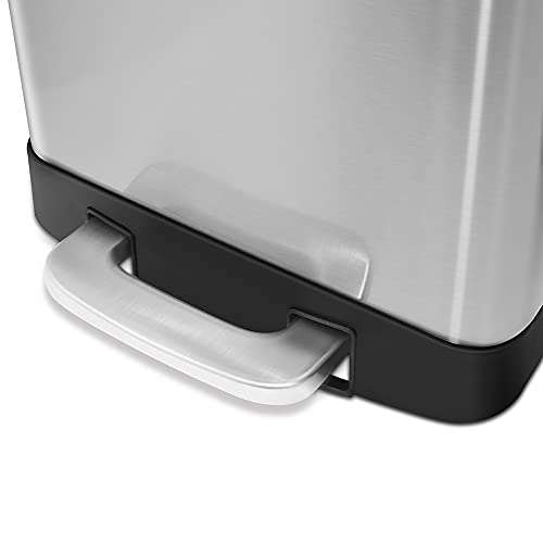 Innovaze 1.6 Gal./6 Liter Stainless Steel Rectangular Step-on Trash Can for Bathroom and Office