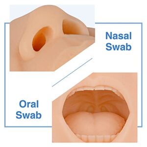 SimCoach Nasal Swab, Throat Swab Test Training Model, Swab Collection Simulator, Saliva Oral Swab, Acupuncture, Puncture Practice Model (White)