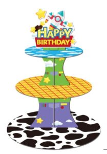 rthpy 3-tier cartoon story cupcake stand cardboard cake stand dessert tower holder for toy theme birthday