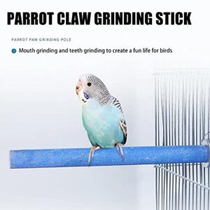 HBaby Parrot Perch Stand Toy Wooden Bird Perch Stand Birds Paw Grinding Rough-surfaced Stick Cage Accessories for Cockatiels,Cockatoo,Lorikeet,Random Color