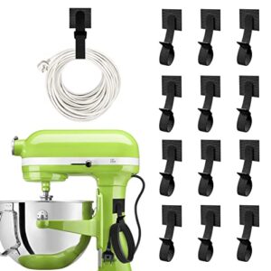 cord organizer,vabneer 12 pcs cable holder for kitchen appliances, self adhesive cable management cable organizer cord wrap kitchen organizers storage for mixer, air fryer, juicer,ovens,coffee maker