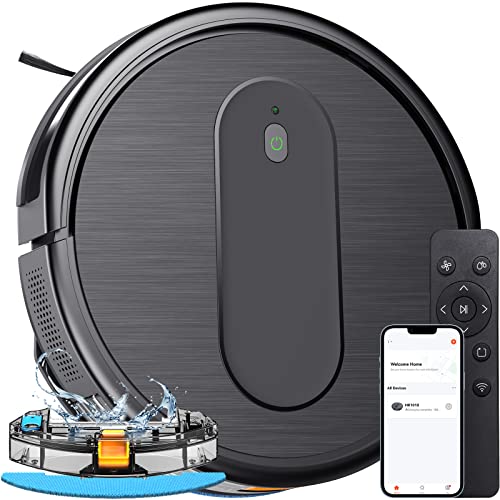 Robot Vacuum and Mop Combo, 3 in 1 Mopping Robotic Vacuum with Schedule, App/2.4Ghz Wi-Fi/Alexa, 1600Pa Max Suction, Self-Charging Robot Vacuum Cleaner, Slim, Ideal for Hard Floor, Pet Hair, Carpet