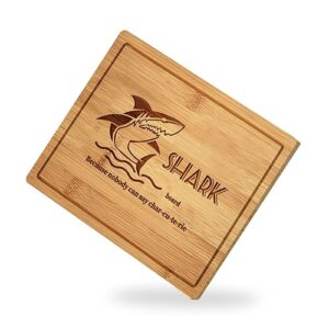 shark cootie charcuterie board,personalized charcuterie board,laser engraved bamboo cutting board,funny charcuterie board for meat and cheese (e, 11‘’)