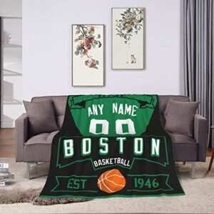 custom basketball city blanket personalized fan gift throw blanket add your name & number decorative for bedroom living room