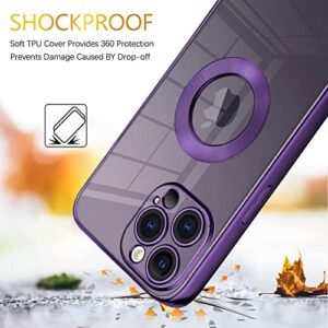 LSL iPhone 14 Pro Max Luxury Purple Case with Camera Protector & Clear TPU Shockproof Protective Logo View