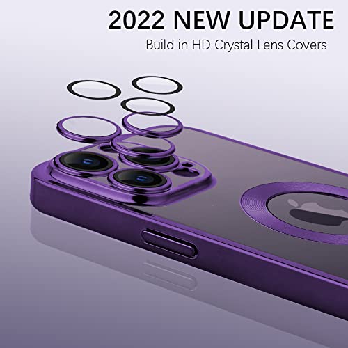 LSL iPhone 14 Pro Max Luxury Purple Case with Camera Protector & Clear TPU Shockproof Protective Logo View