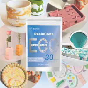 JDiction ResinCrete, 1000g Water Based Casting Resin for Beginners, 20-30Minutes Demold, Fast Curing Terrazzo Resin, Self Leveling, Easy Mix Casting and Coating Resin