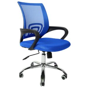 infinipower task mesh computer wheels and arms and lumbar support study chair for students teens men women for dorm home office, blue
