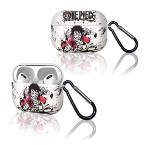 case for airpods pro 2 generation: nanting creative one piece anime cool compatible with 2022 apple earphone wireless charging protective cover (luffy)