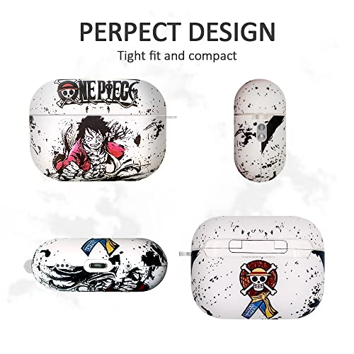 Case for AirPods Pro 2 Generation: NANTING Creative One Piece Anime Cool Compatible with 2022 Apple Earphone Wireless Charging Protective Cover (Luffy)