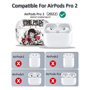 Case for AirPods Pro 2 Generation: NANTING Creative One Piece Anime Cool Compatible with 2022 Apple Earphone Wireless Charging Protective Cover (Luffy)