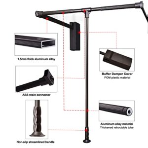 Pull Down Closet Rod for Hanging Clothes, Soft-Close Wardrobe Lift Retractable Cabinet Rail for Inside Cabinet Width 35"~47.2", 33 lb Weight Rating Aluminium alloy Tubing with Plastic Housing