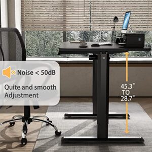 JUMMICO Standing Desk Electric Adjustable Desk Large 55 x 24 Sit Stand Up Desk Home Office Computer Desk Memory Preset with T-Shaped Metal Bracket and Holes for Routing Cables, Carbon Black