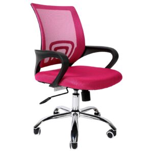 infinipower task ergonomic mesh computer wheels and arms and lumbar support study chair for students teens men women for dorm home office, pink