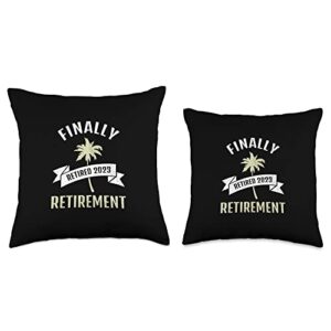 Retirement Gift for Men and Women Retired 2023 Finally 2023 Funny Retirement Retirees Design Throw Pillow, 16x16, Multicolor