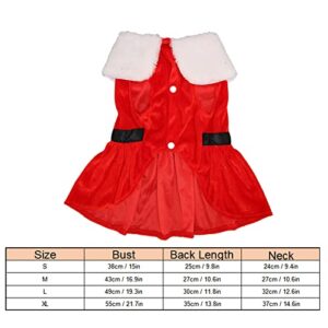 Christmas Dog Dress, Santa Claus Pet Clothes Velvet Skirt, Christmas Outfit Thermal Holiday Girl Puppy Costume, Xmas Holiday Apparel Cute Girl Clothing Red Dresses for Small Medium Dogs Cats(M)