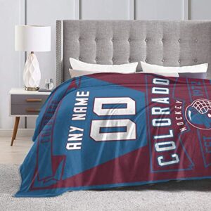 Custom Blanket for Bed Personalized Fans Gift Hockey City Summer Winter Fleece Throw Blankets Add Name and Number Personalized