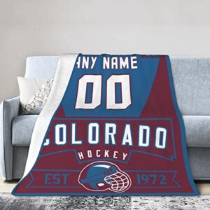 Custom Blanket for Bed Personalized Fans Gift Hockey City Summer Winter Fleece Throw Blankets Add Name and Number Personalized