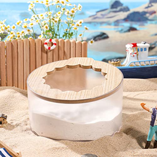 Ipetboom Terrarium Hamster Bath Room Plastic Small Pet Cage Clear Shower Tub Basin Wood Sand Container Pet Sandbox Sauna Toilet for Rat Mice Gerbil Plastic Containers