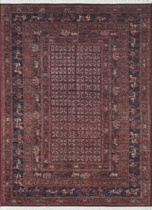 kilimiz rugs washable rug premium, area, vintage - traditional, no feathers, carpet for entrance living, living room, bedroom, dining, office, kitchen - red-red 7'10"x11'1"