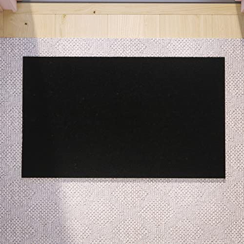 Flash Furniture Harbold Indoor/Outdoor Coir Doormat - Solid Black Fibers - 18" x 30" - Non-Slip Backing