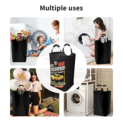 Joey Logano 22 Large Laundry Basket Laundry Hamper Bag Washing Bin Clothes Bag Collapsible Tall with Handles Waterproof Bathroom College Essentials Storage for College Dorm, Family