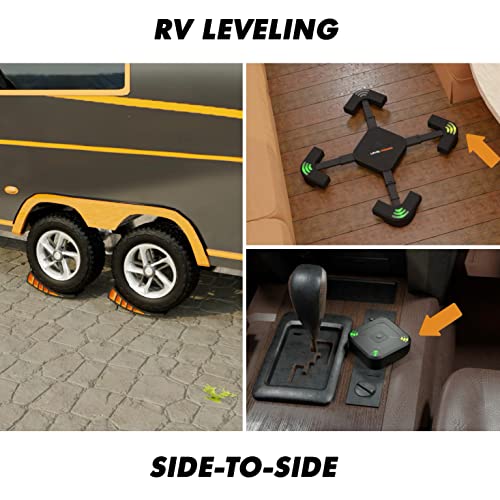 CARMTEK Camper Levelers Premium Set with Level Wizard - Wireless RV Leveling System