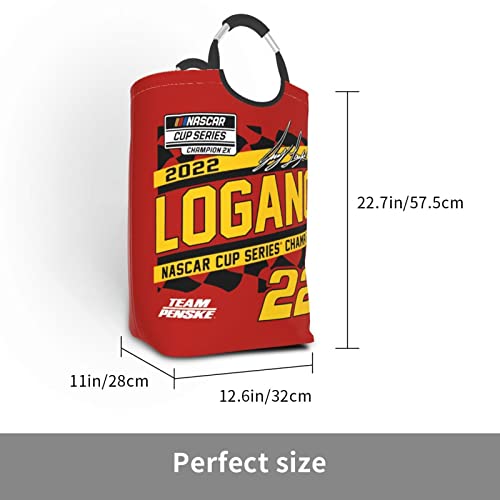 Joey Logano 22 Large Laundry Basket Laundry Hamper Bag Washing Bin Clothes Bag Collapsible Tall with Handles Waterproof Bathroom College Essentials Storage for College Dorm, Family