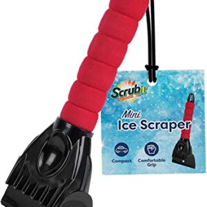 SCRUBIT Ice Scraper for Car Windshield, Foam Gripped Snow Scraper for Car SUVs and Small Trucks, Strong teethed Scraper for Ice and Snow, Compact Ice Crusher