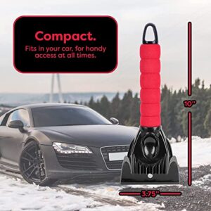 SCRUBIT Ice Scraper for Car Windshield, Foam Gripped Snow Scraper for Car SUVs and Small Trucks, Strong teethed Scraper for Ice and Snow, Compact Ice Crusher