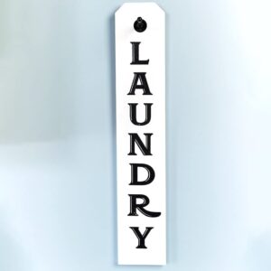 farmhouse laundry sign - rustic room decor with hanger for clothes