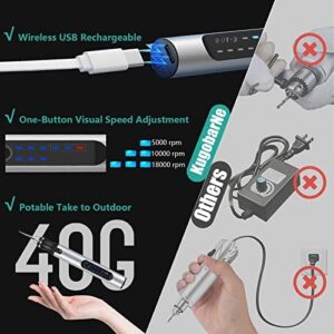 KugobarNe Engraving Pen with 33 bits, Mini Engraver Pen Basic for All Materials, USB Rechargeable Professional Engraver Tool, Portable DIY Electric Engraving Pen for Jewelry Glass Wood Stone Metal
