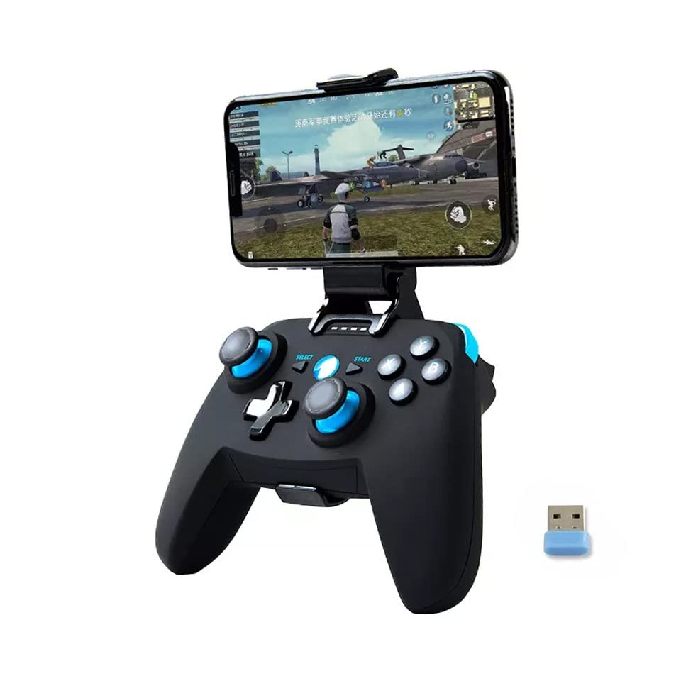 Universal Bluetooth Mobile Phone Game Controller - Compatible with Android and iPhone Apple Arcade MFi Games - Gamepad Joystick Control for Steam, MacOS, Windows, PS3, PS4, Switch, Non-Bluetooth PC, and TV Box - Includes USB 2.4G Wireless Receiver