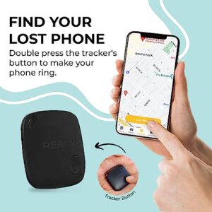READY SUPPLIES - Mini Luggage Tracker, Slim Key Tracker and Item Locator, Compact Bluetooth Tags, Close Proximity Tracking Up to 270 ft, Replaceable Battery, 1 Pack, Black