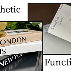 3 Piece Modern Stylish Decorative Book Stack, Blank Fashion Design Book Set of 3, Display Books for Coffee Tables/Shelves, desks, Blank Pages for Notes, Sketches, Diary(Paris/New York/London)