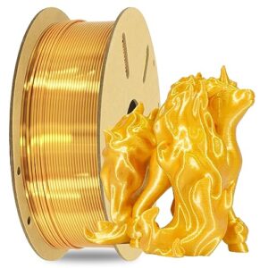 oem mika3d 1kg silk metalic shiny gold pla 3d printer filament, widely support for most 3d printing printer, 2.2lbs 1kg 1.75mm 3d printing silk pla material