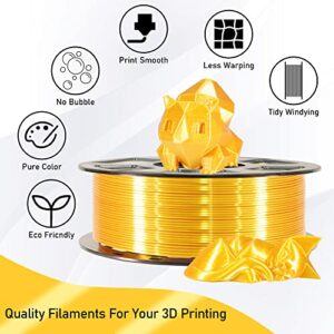 OEM MIKA3D 1KG Silk Metalic Shiny Gold PLA 3D Printer Filament, Widely Support for Most 3D Printing Printer, 2.2lbs 1KG 1.75mm 3D Printing Silk PLA Material