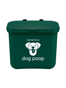 recycling rules hanging wastebasket for dog poop in green