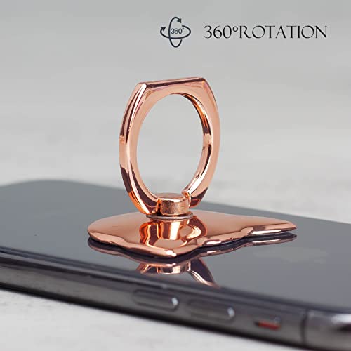 [2 Packs] Cat Glossy Cell Phone Ring Holder Stand, 360 Degree Rotation Finger Ring Kickstand with Polished Metal Phone Grip for Magnetic Car Mount, Smartphone Accessories