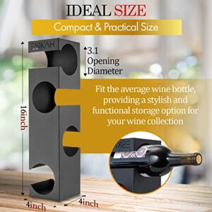 Esikah Countertop Wine Rack 4 Bottle | Wine Bottle Holder for Bar Table and Wine Cabinet | Steel Freestanding Wine Racks for Bar and Kitchen Decor | Compact Wine Bottle Stand