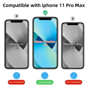 Tigowos Magnetic Guardian Designed for iPhone 11 Pro Max Case [10FT-Grade Drop Tested & Compatible with MagSafe] Slim Translucent Matte, Black
