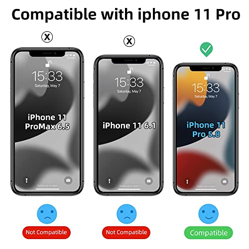 Tigowos Magnetic Guardian Designed for iPhone 11 Pro Case [10FT-Grade Drop Tested & Compatible with MagSafe] Slim Translucent Matte Case for iPhone 11 Pro Phone Case (5.8"), Black